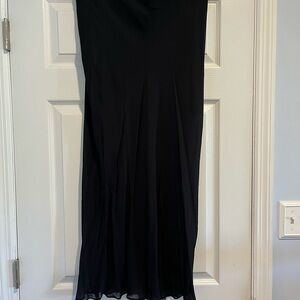 J. Crew Black Maxi Slip Skirt SZ L NWT
